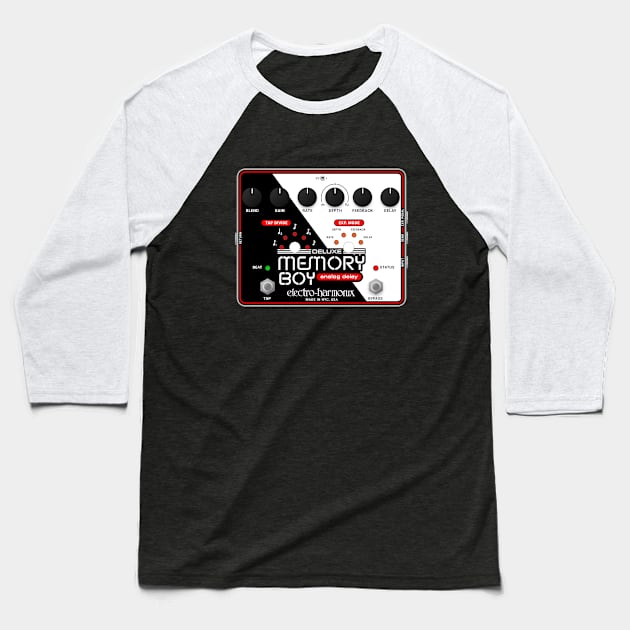 Memory Boy Guitar FX Pedal Baseball T-Shirt by nostrobe